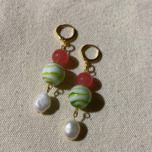 pink and green beads