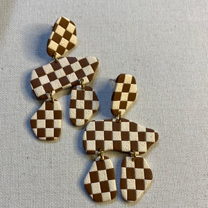 grainy checkered dangles