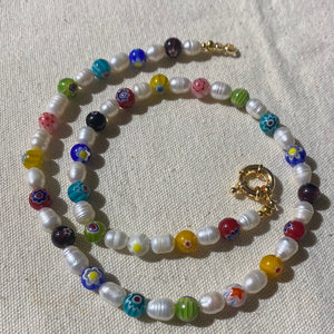 millefiori rainbow necklace