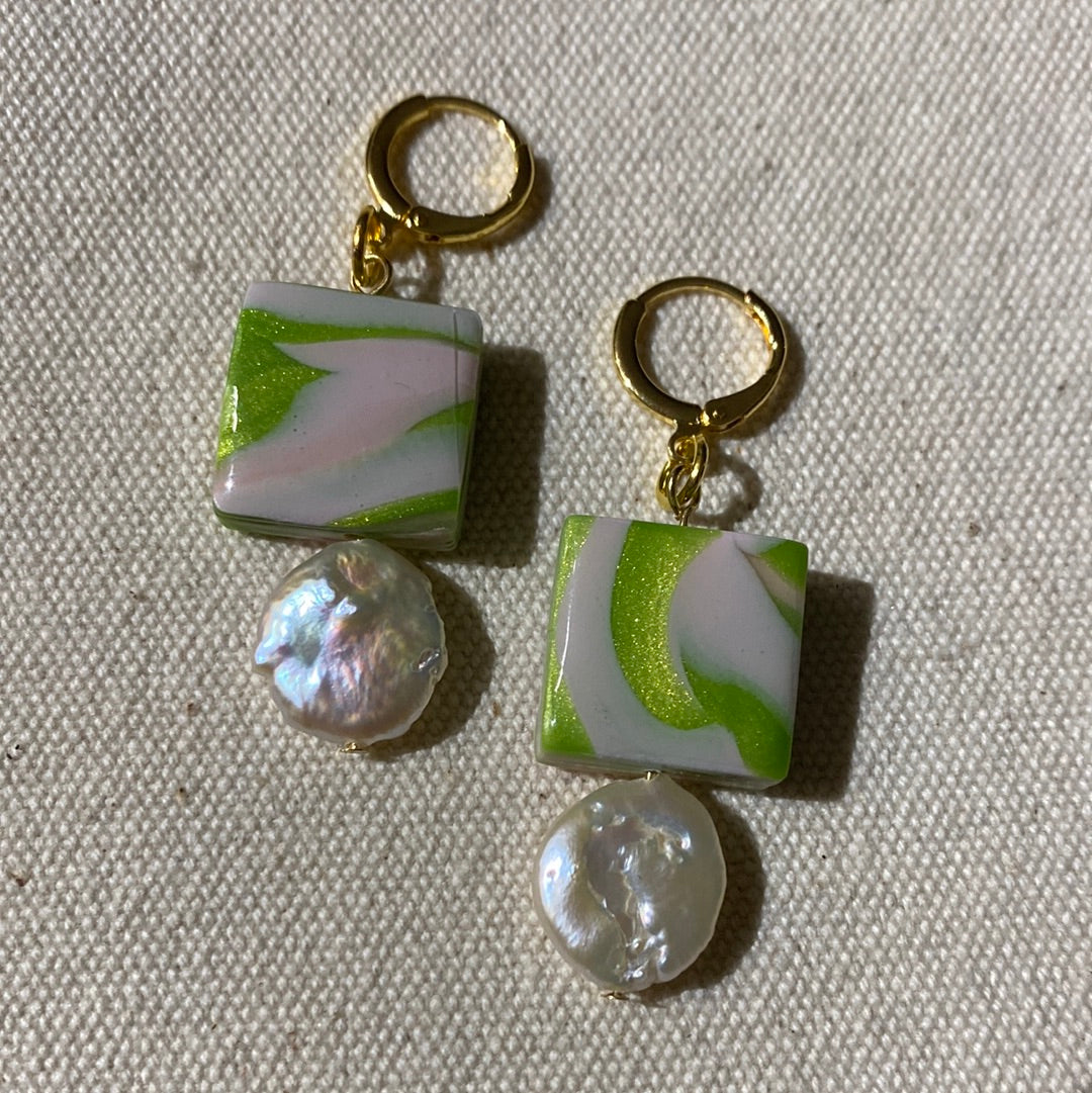 pink and green beads