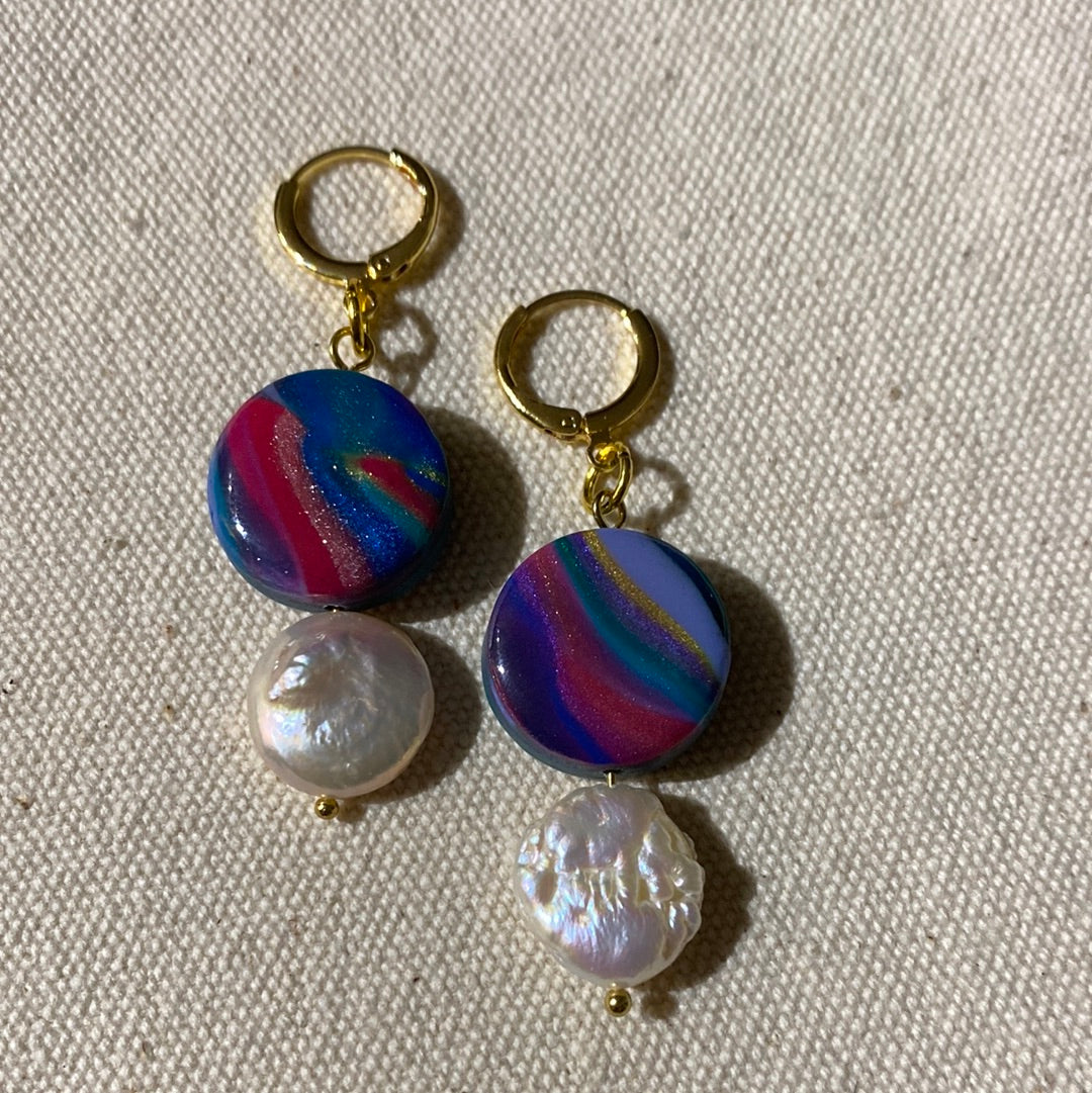 jewel tone marbled beads